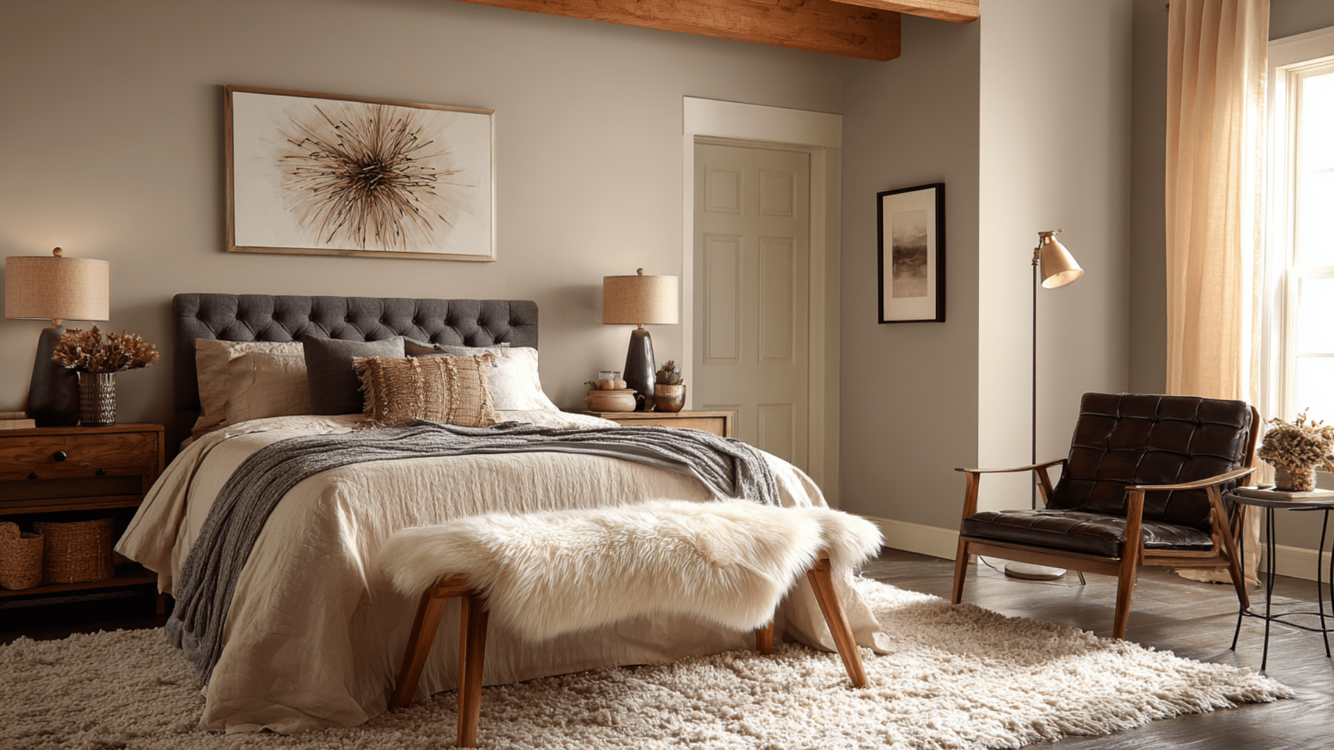 accessible beige bedroom