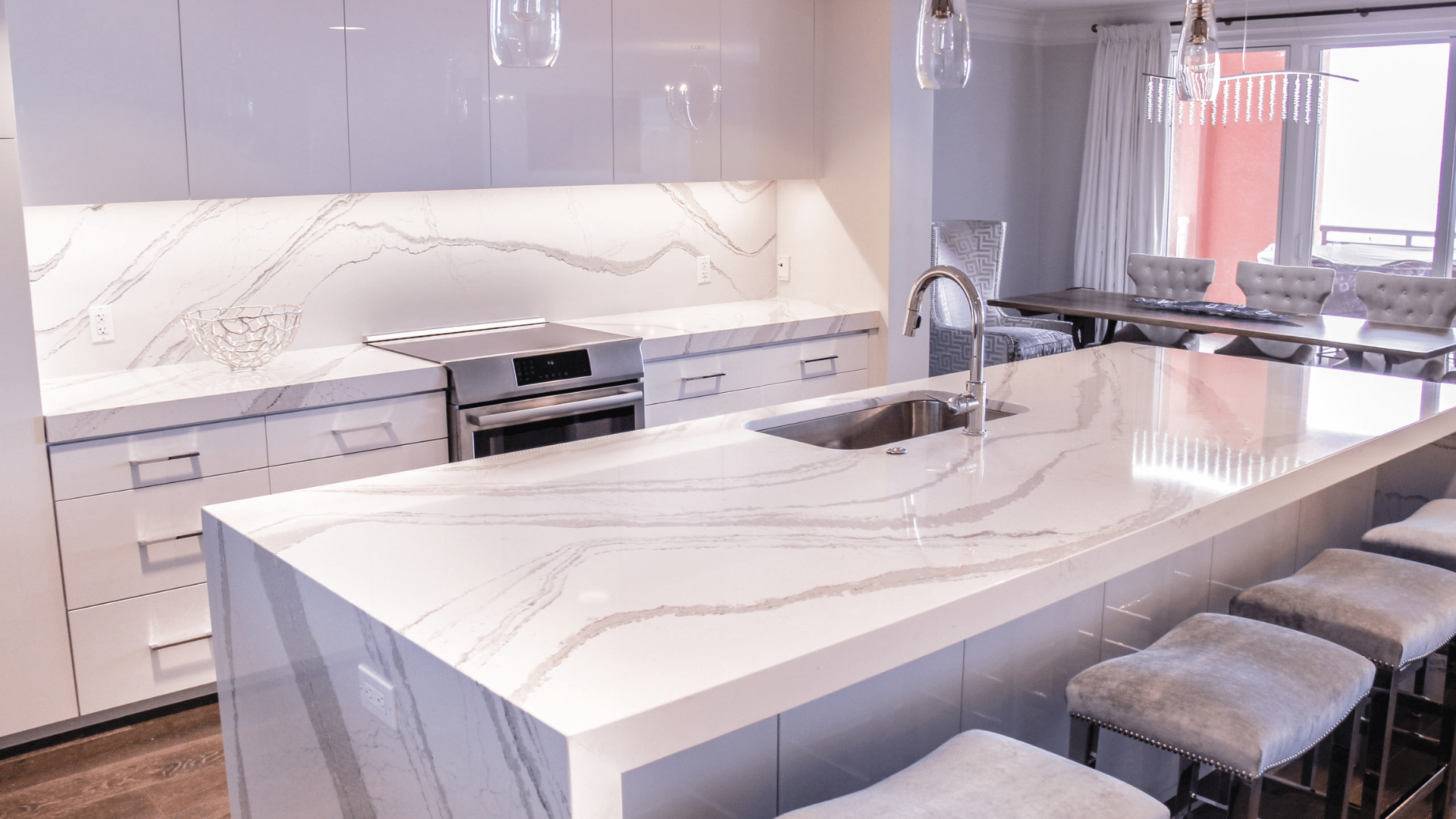 waterfall countertops