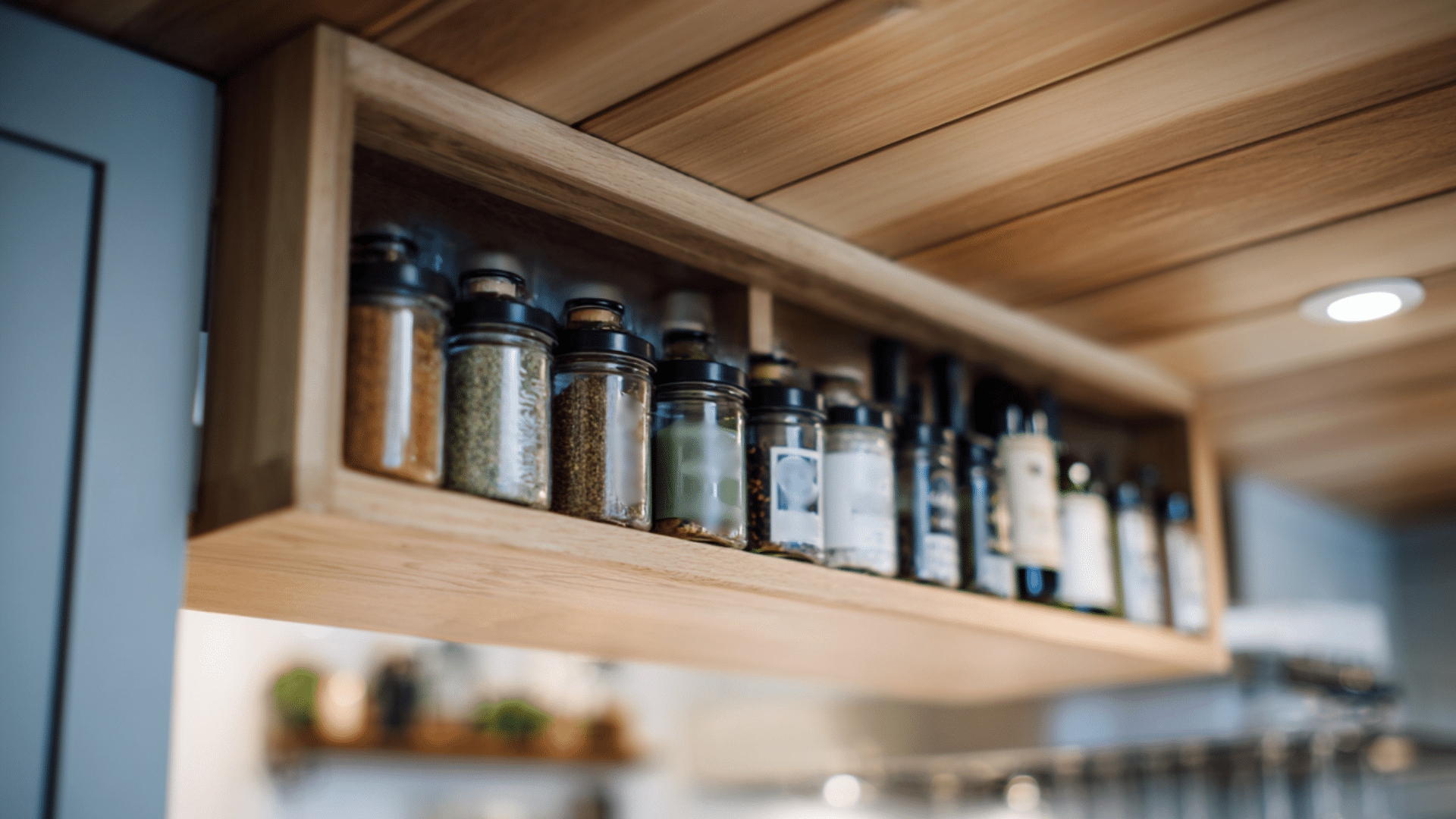 add a built in wine or spice rack