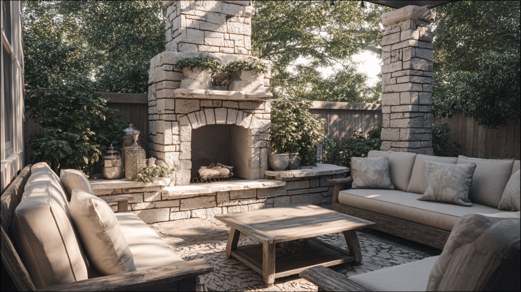 diy outdoor fireplace