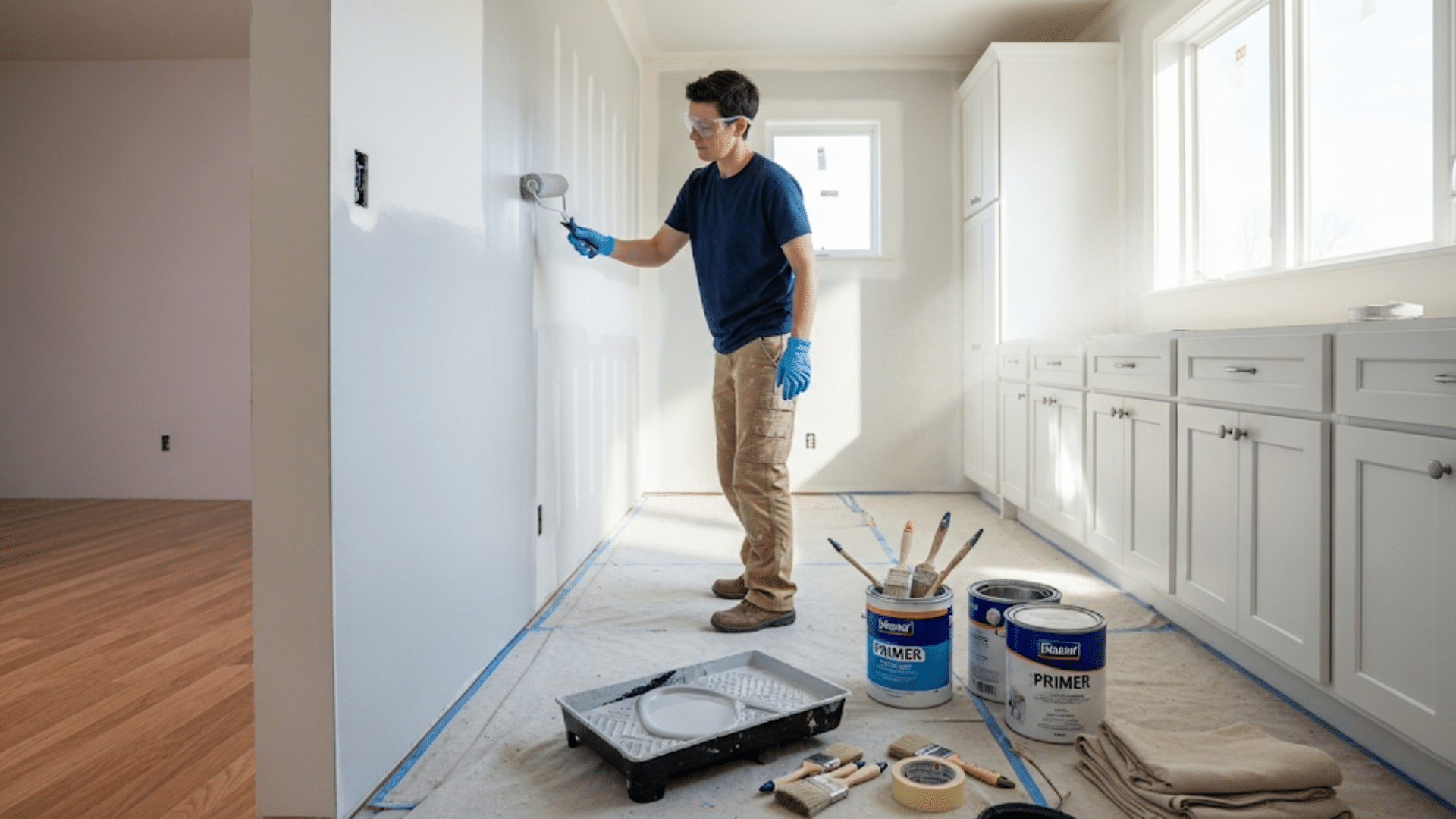 finishes paint flooring and cabinets