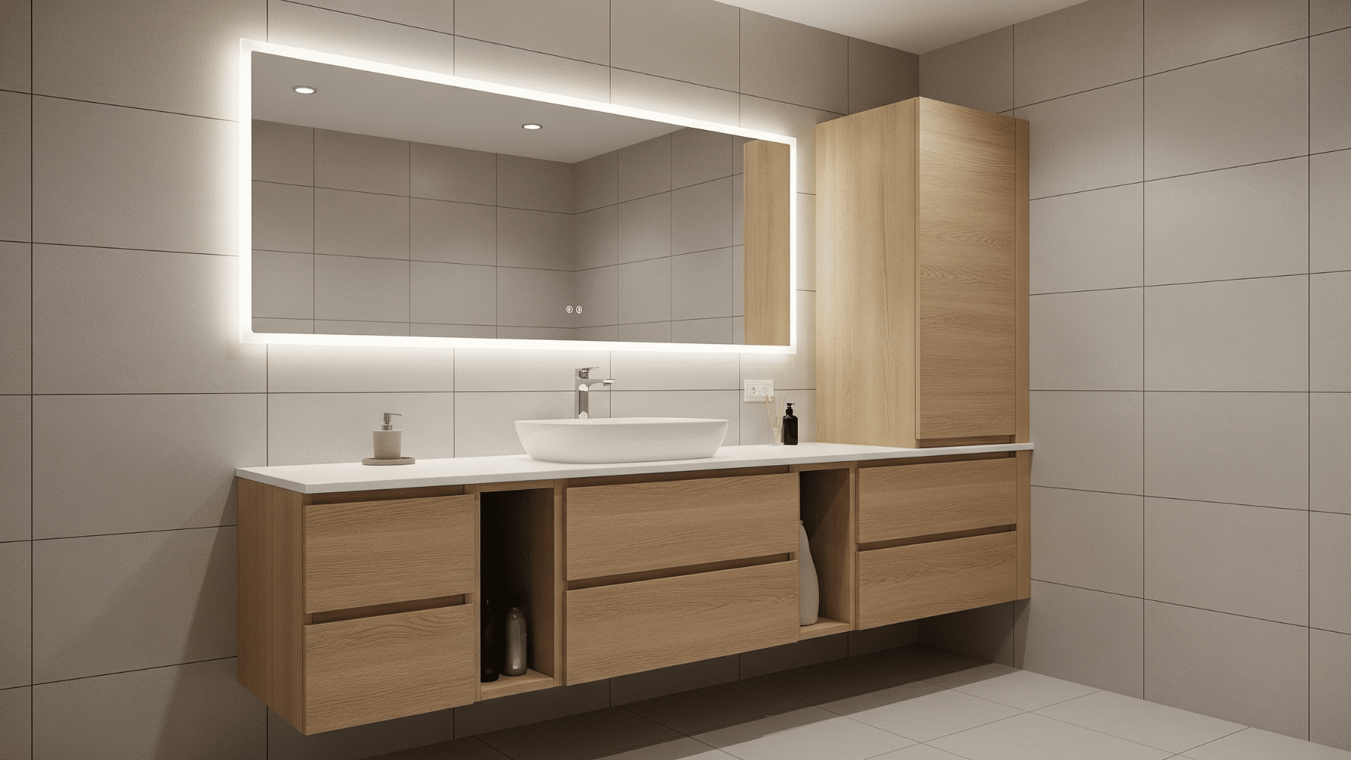 floating vanity with storage