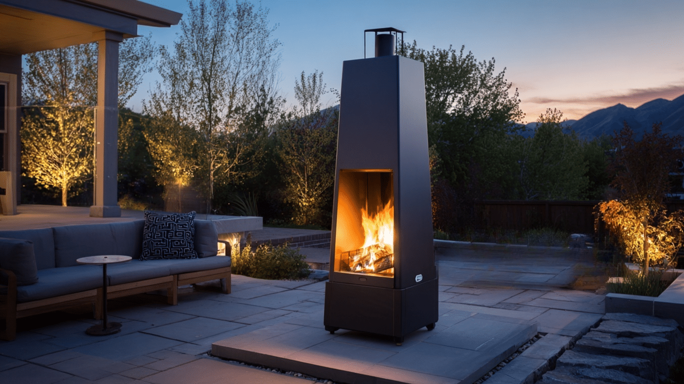 freestanding metal fireplace