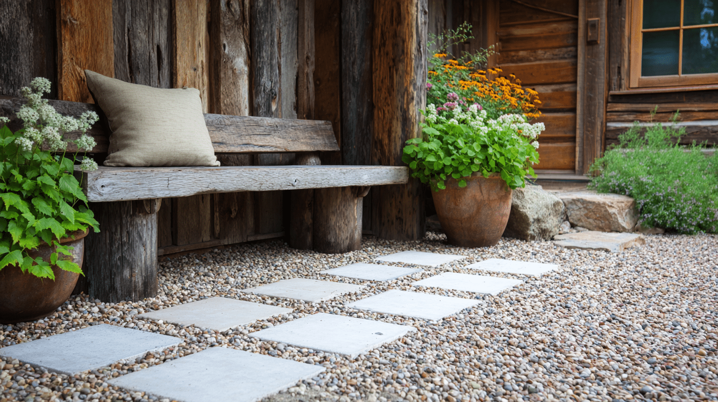 gravel and pavers
