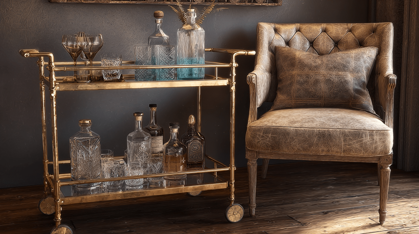 add a bar cart or drinks cabinet