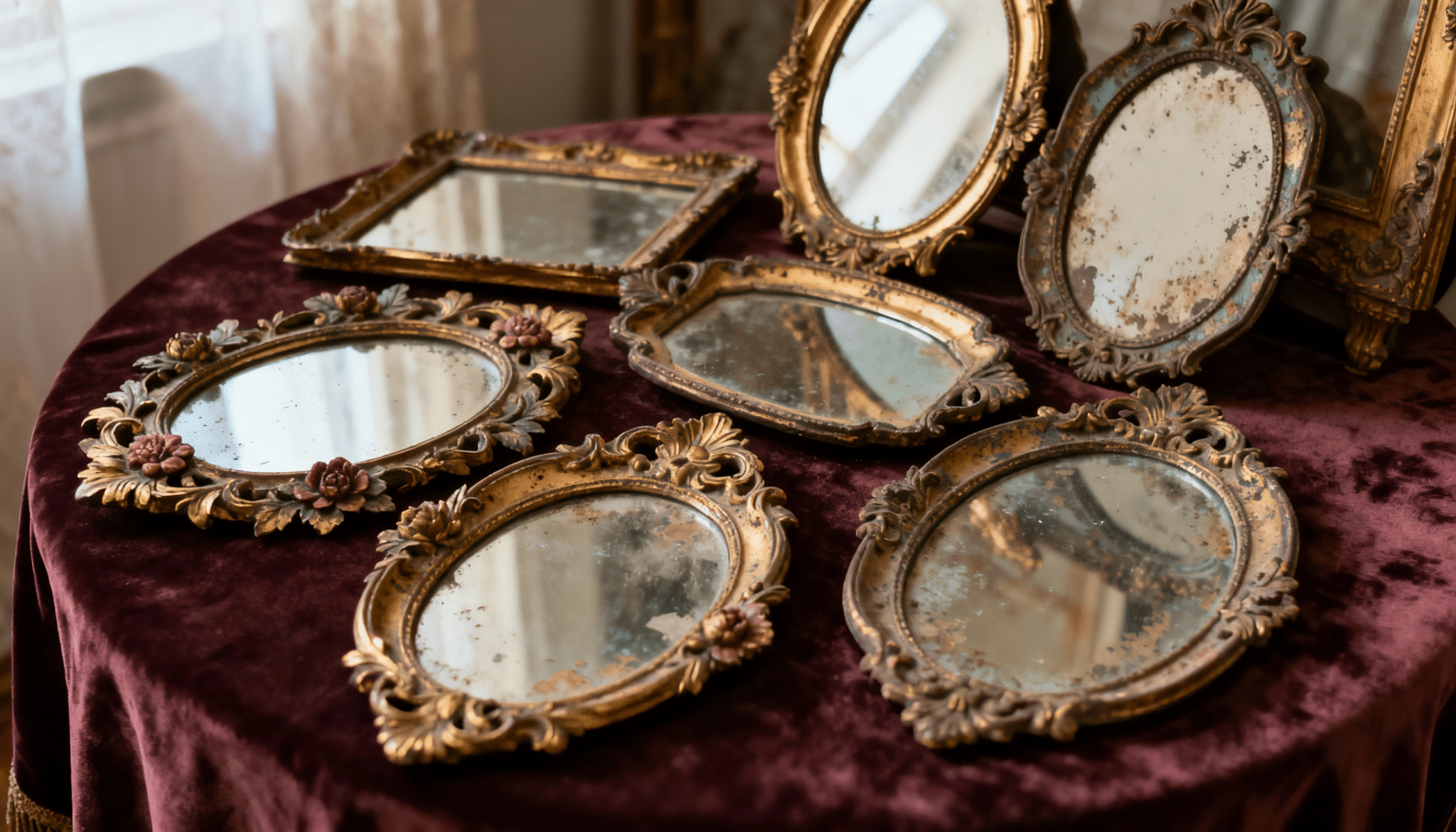 display antique mirrors