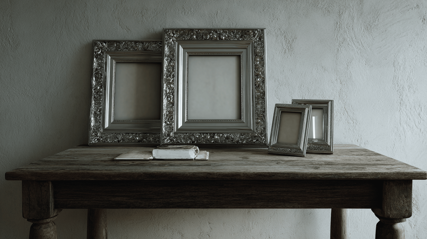 display silver photo frames