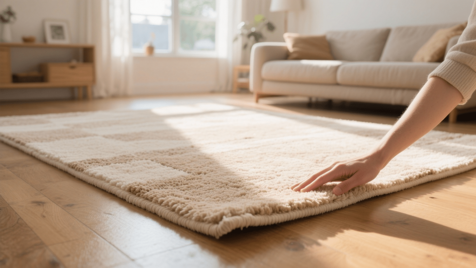 how to effectively flatten a rug at home