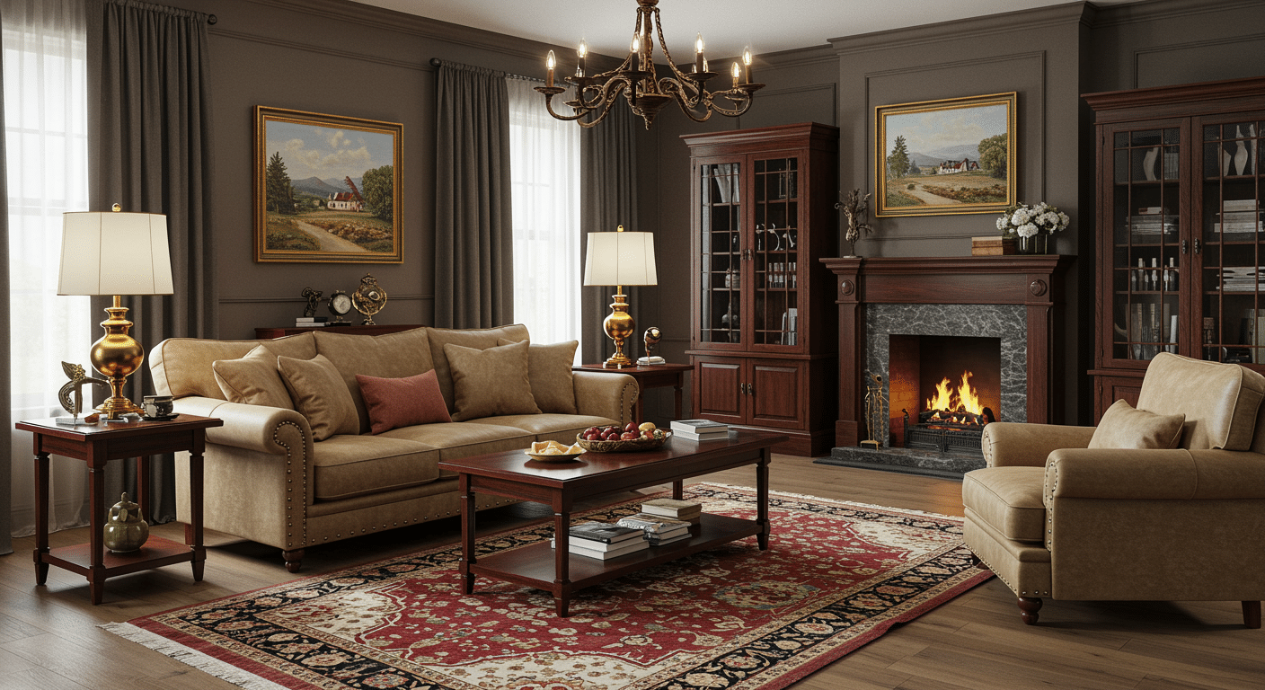 incorporate dark wood furniture