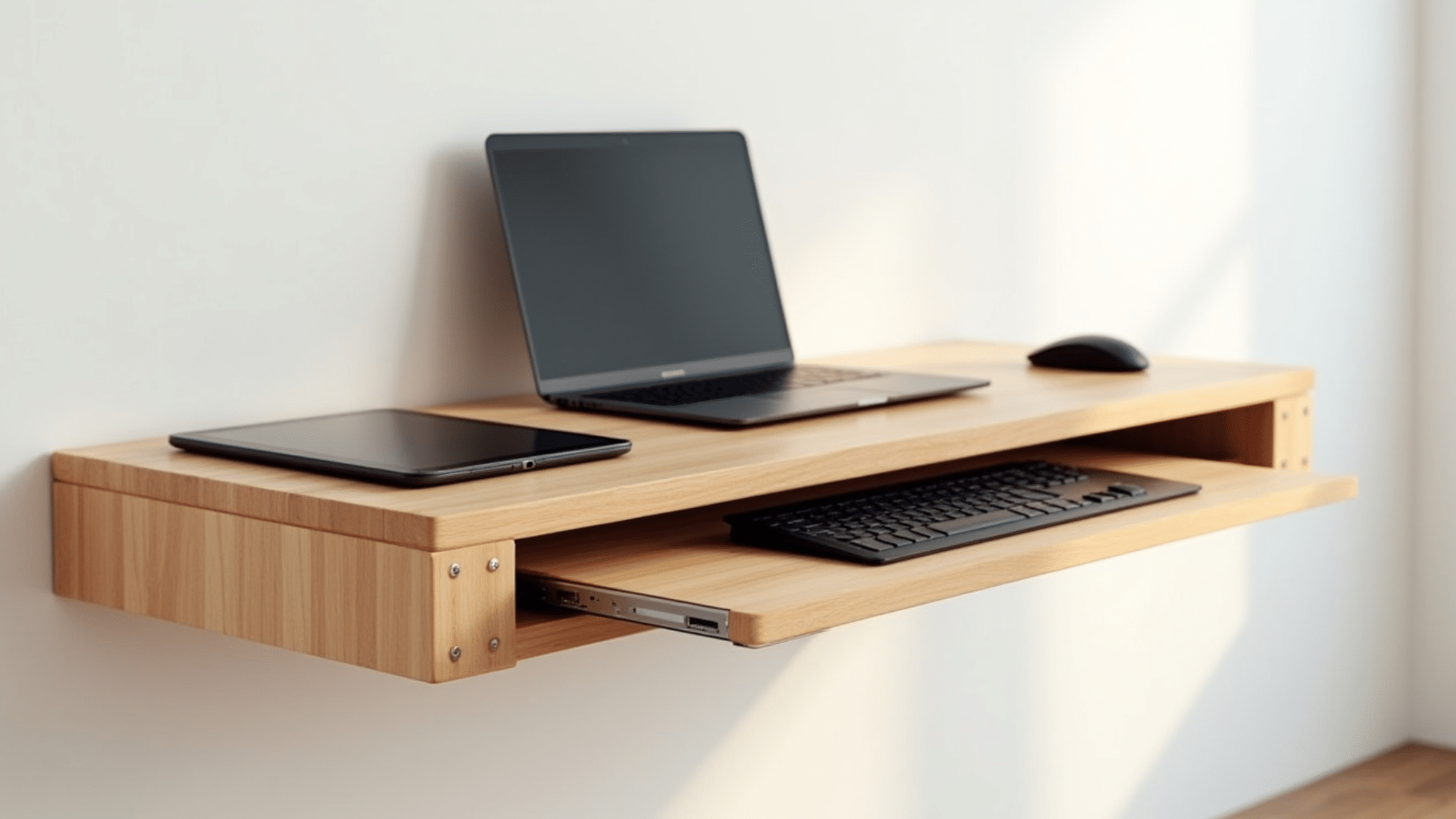 modest floating standing desk
