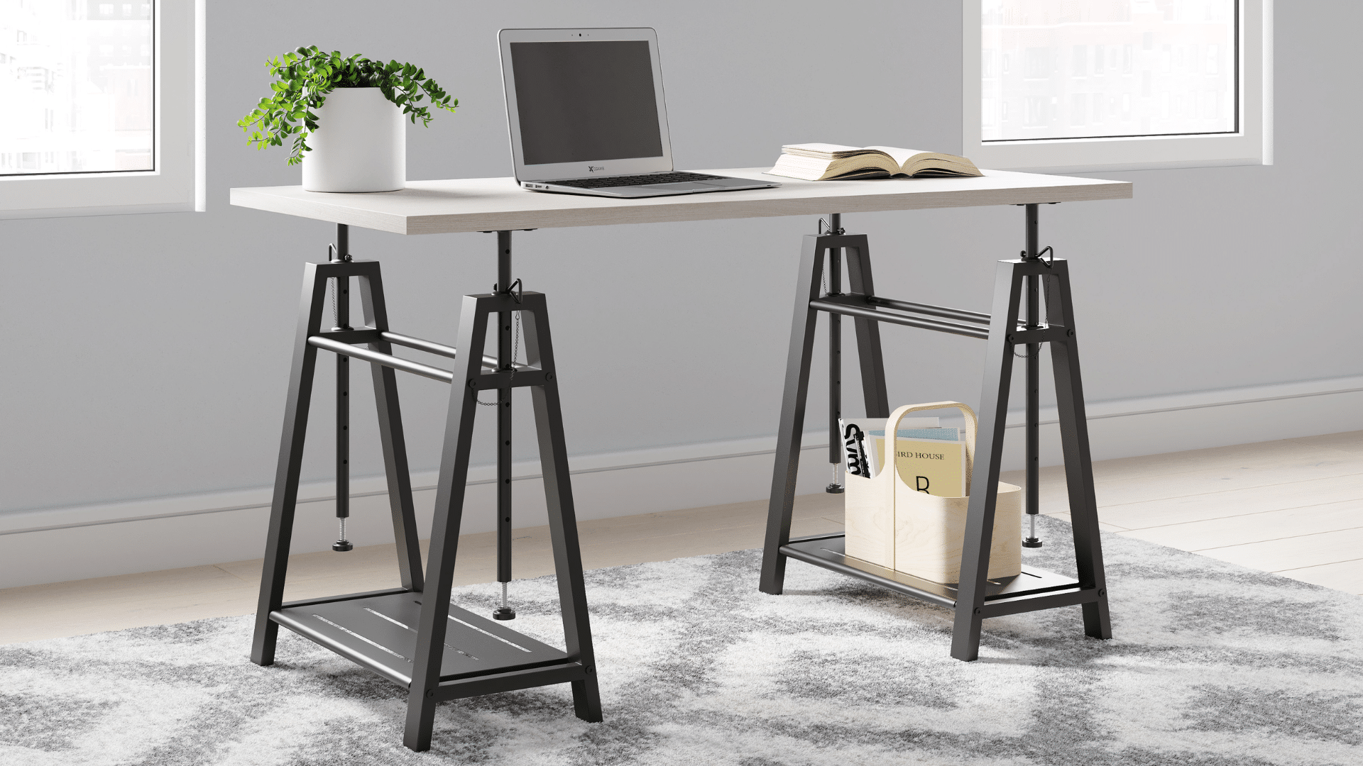 sawhorse standing desk