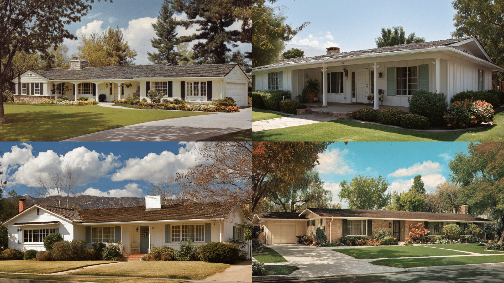 single story ranch houses earlier