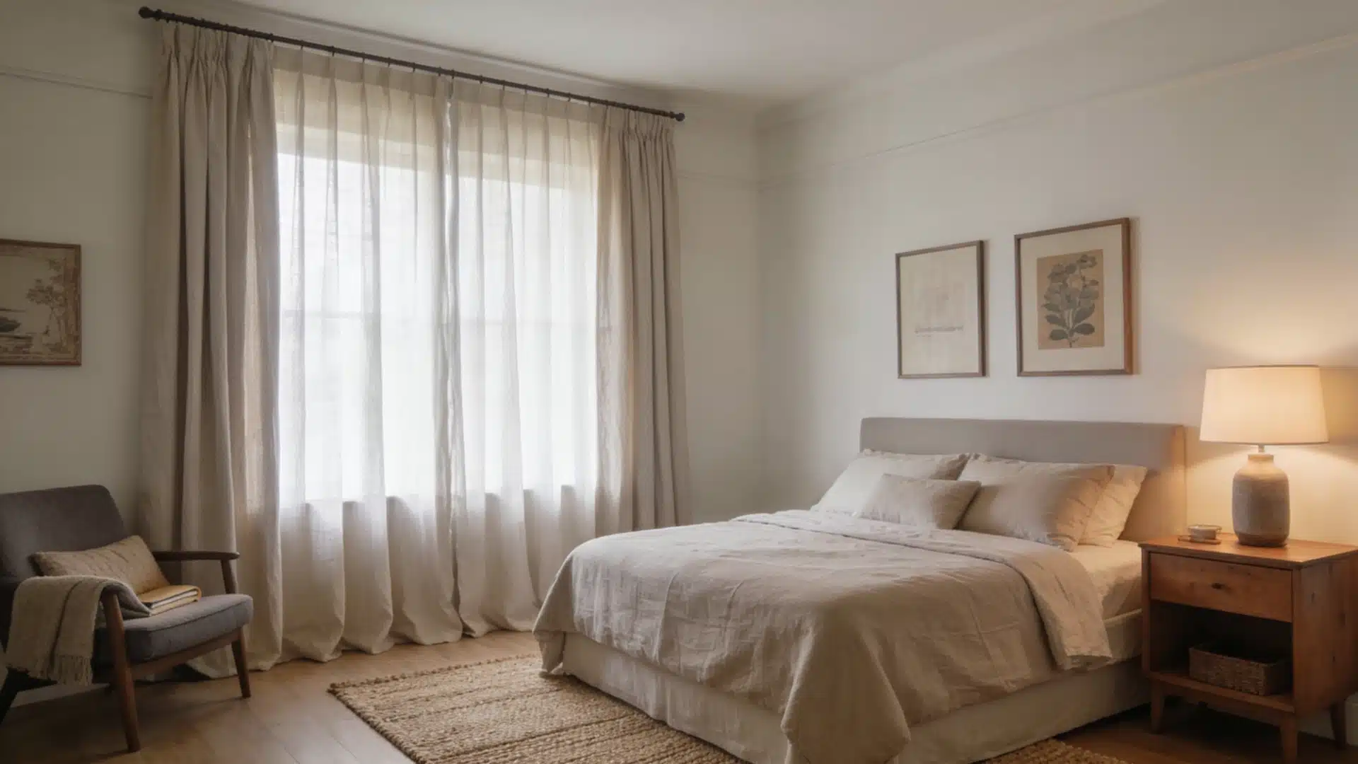 A cozy bedroom featuring a bed, a chair, and a window allowing natural light to enter the space (2)