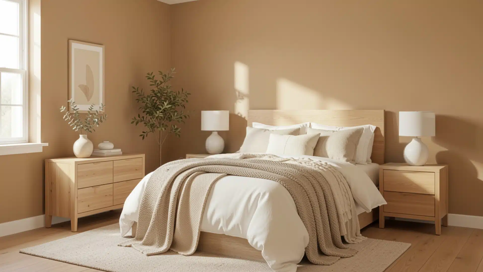 A cozy bedroom featuring a bed, a dresser, and a window allowing natural light to enter the space