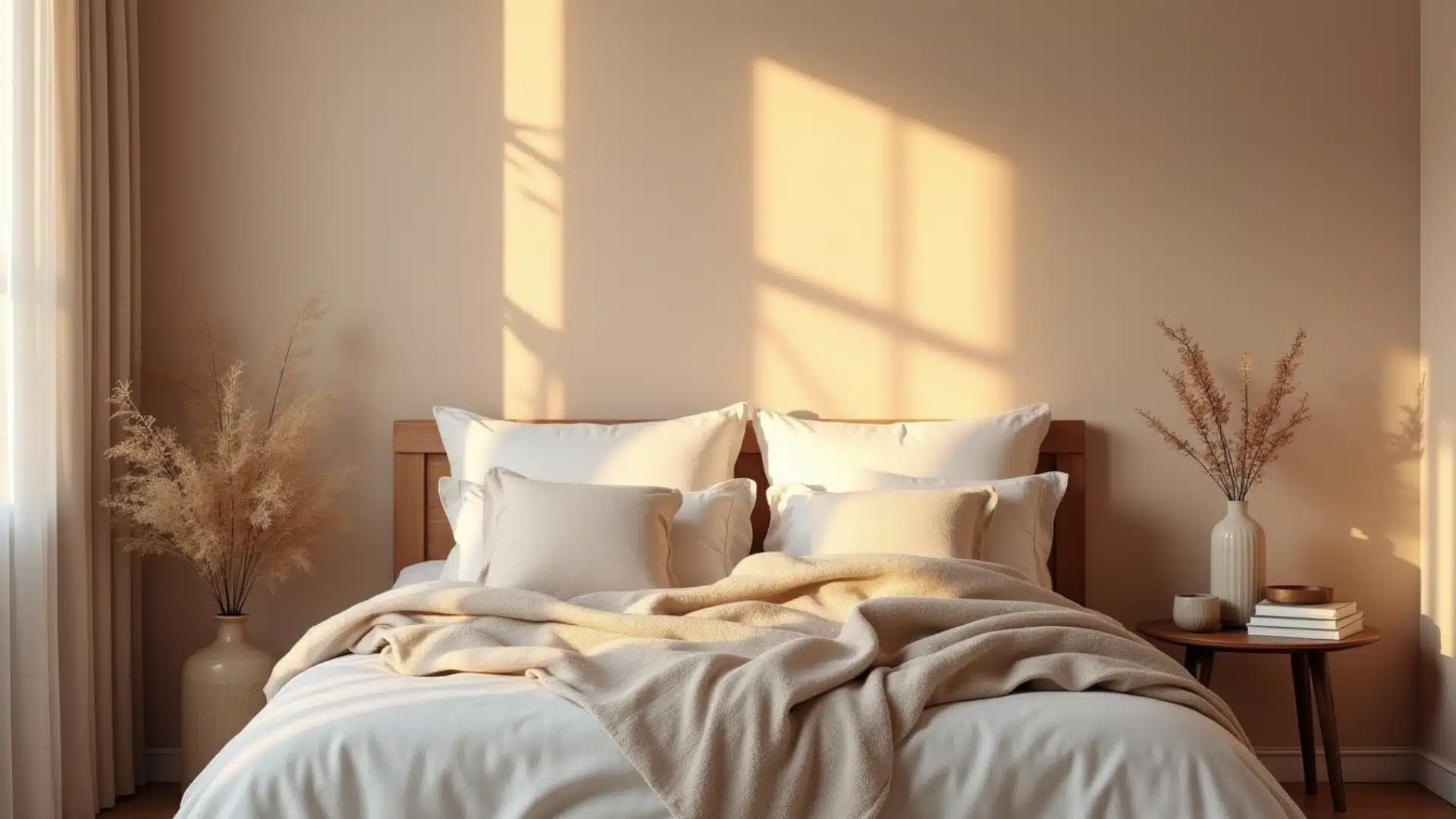 _A cozy bedroom featuring a bed, a window allowing natural light, and a small table beside the bed