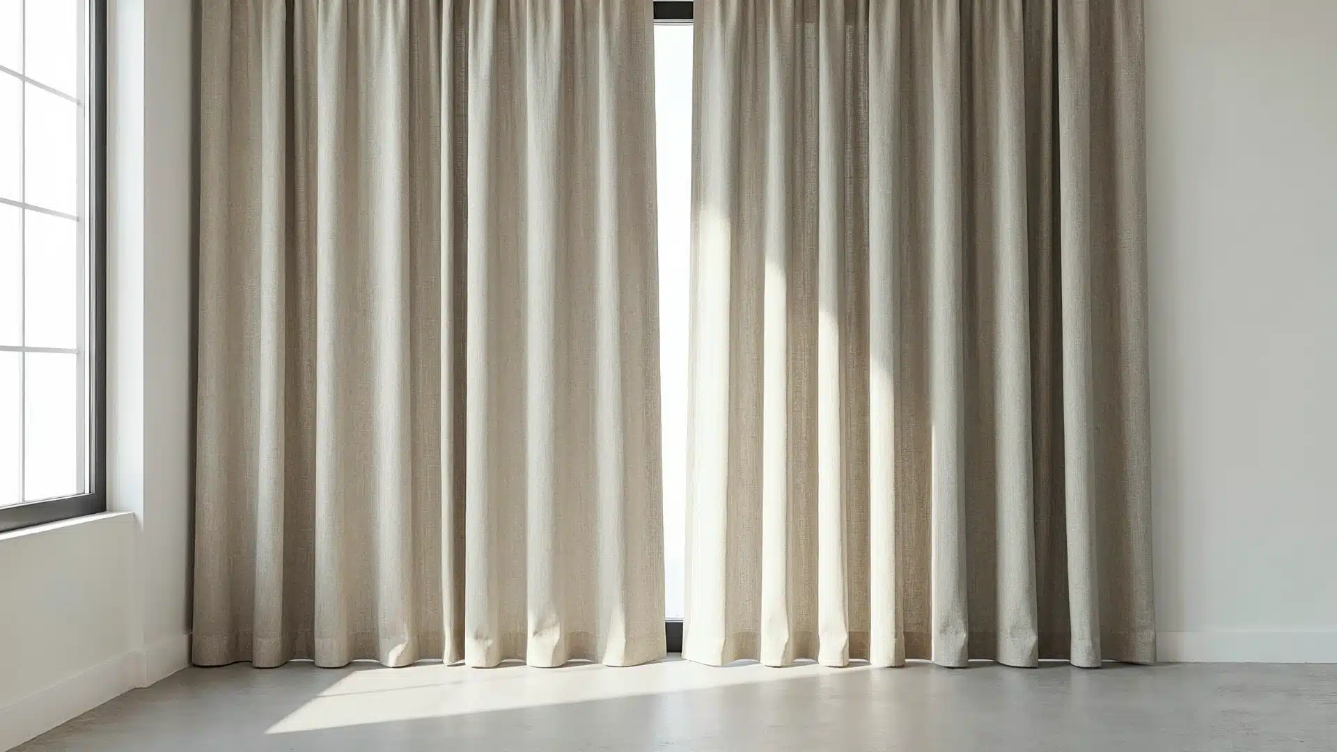 A window with a curtain draped in front, softly filtering light into the room (2) (1)
