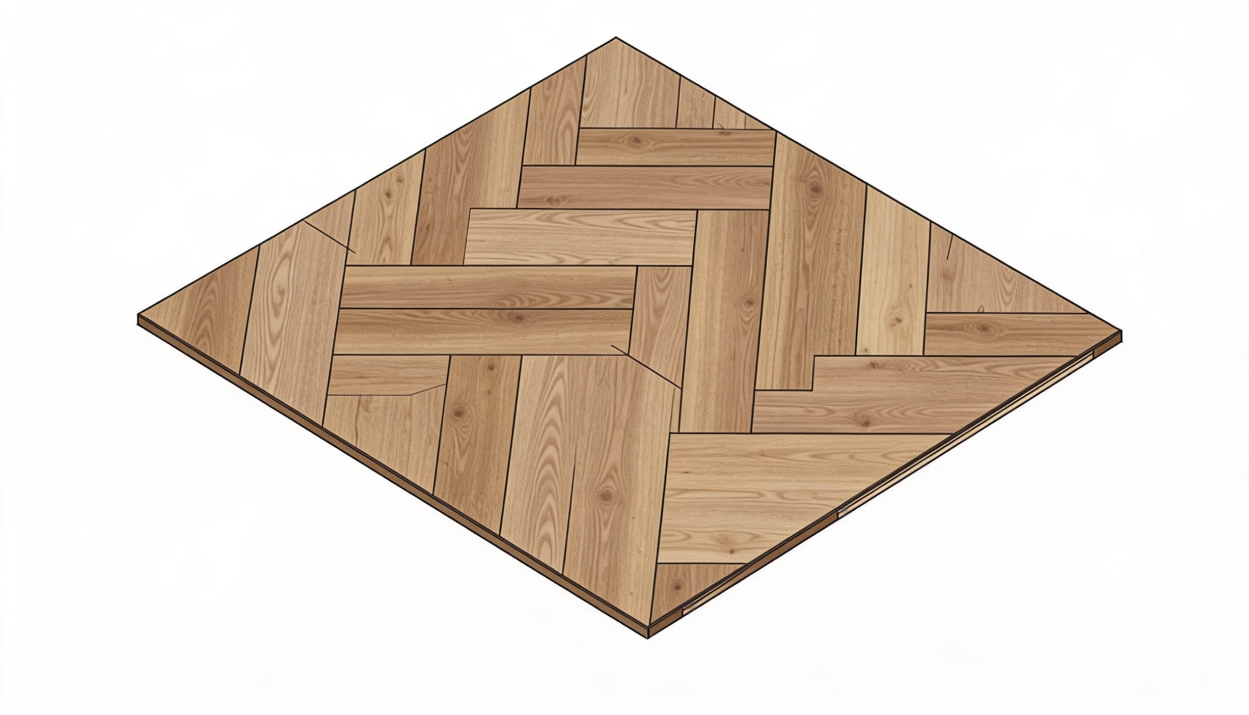 Wooden floor dimensions with measurements displayed in a herringbone pattern (1)